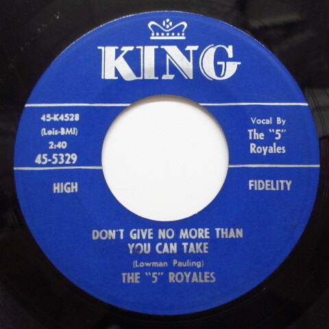 FIVE ROYALES (5 ROYALS)()-Don't Give No More Than You Can Ta拍卖