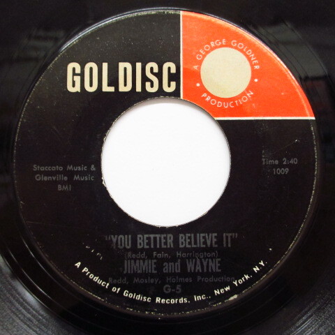 JIMMIE & WAYNE()-You Better Believe It ('63 Goldisc)拍卖