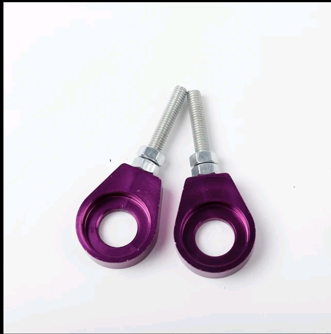 新品 送料無料【12mm】アルミ チェーンアジャスター 2本セット 【パープル】 モンキー ゴリラ ダックス シャリィ ヤマハYAMAHA DT50 等拍卖