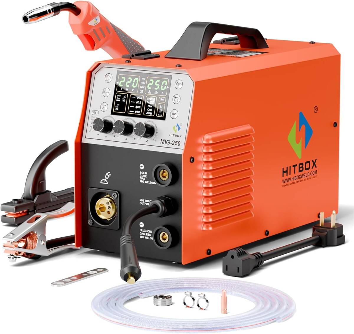 半自動 溶接機 アルミ溶接 100V 200V 兼用 ガス ノンガス ミクスガス Lift TIG アーク溶接 5IN1 定格使用率60% 液晶表示 200A MIG-250拍卖