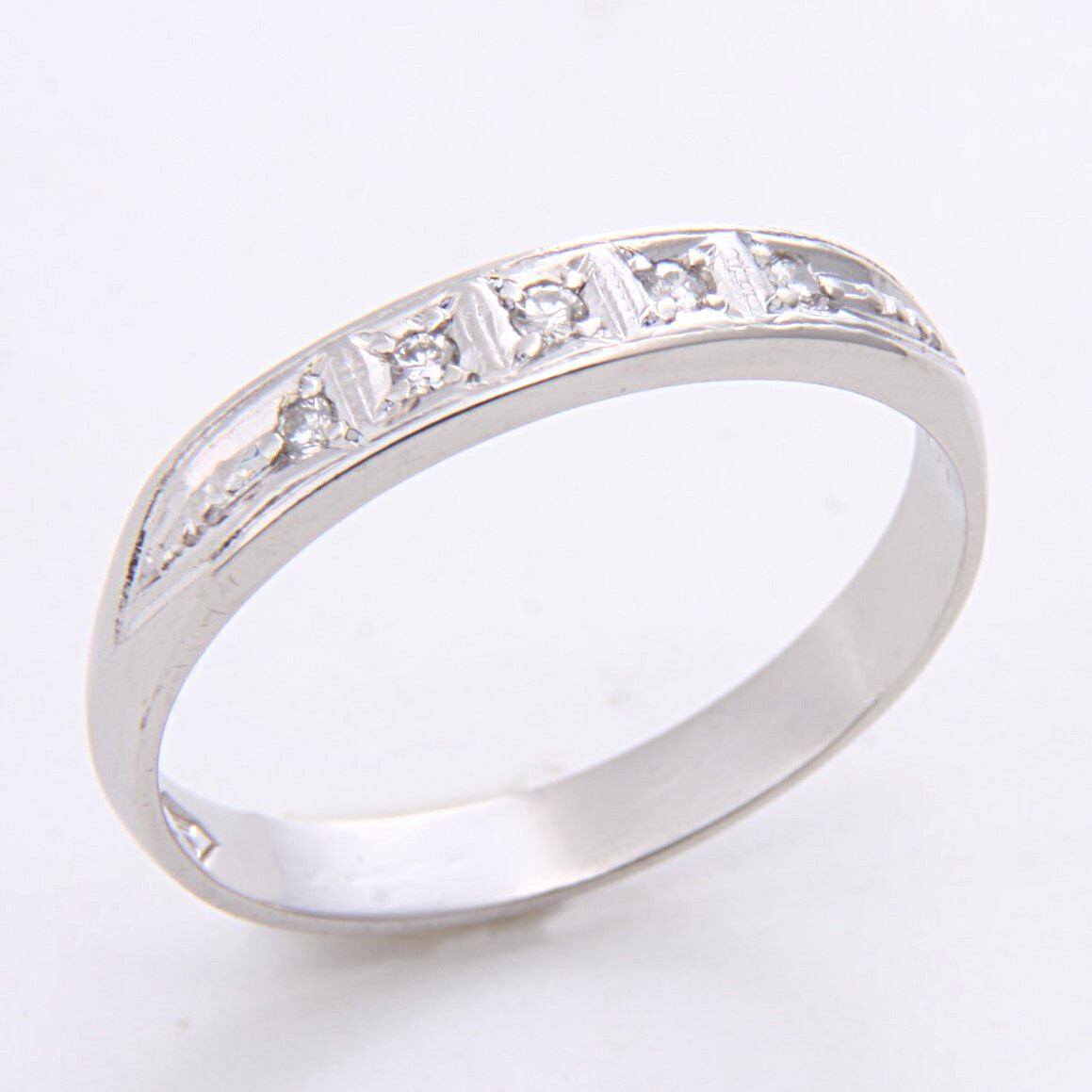 ★☆造幣局Pt900プラチナ0.05Ct天然ダイヤモンドリング10号!MJ-2438拍卖