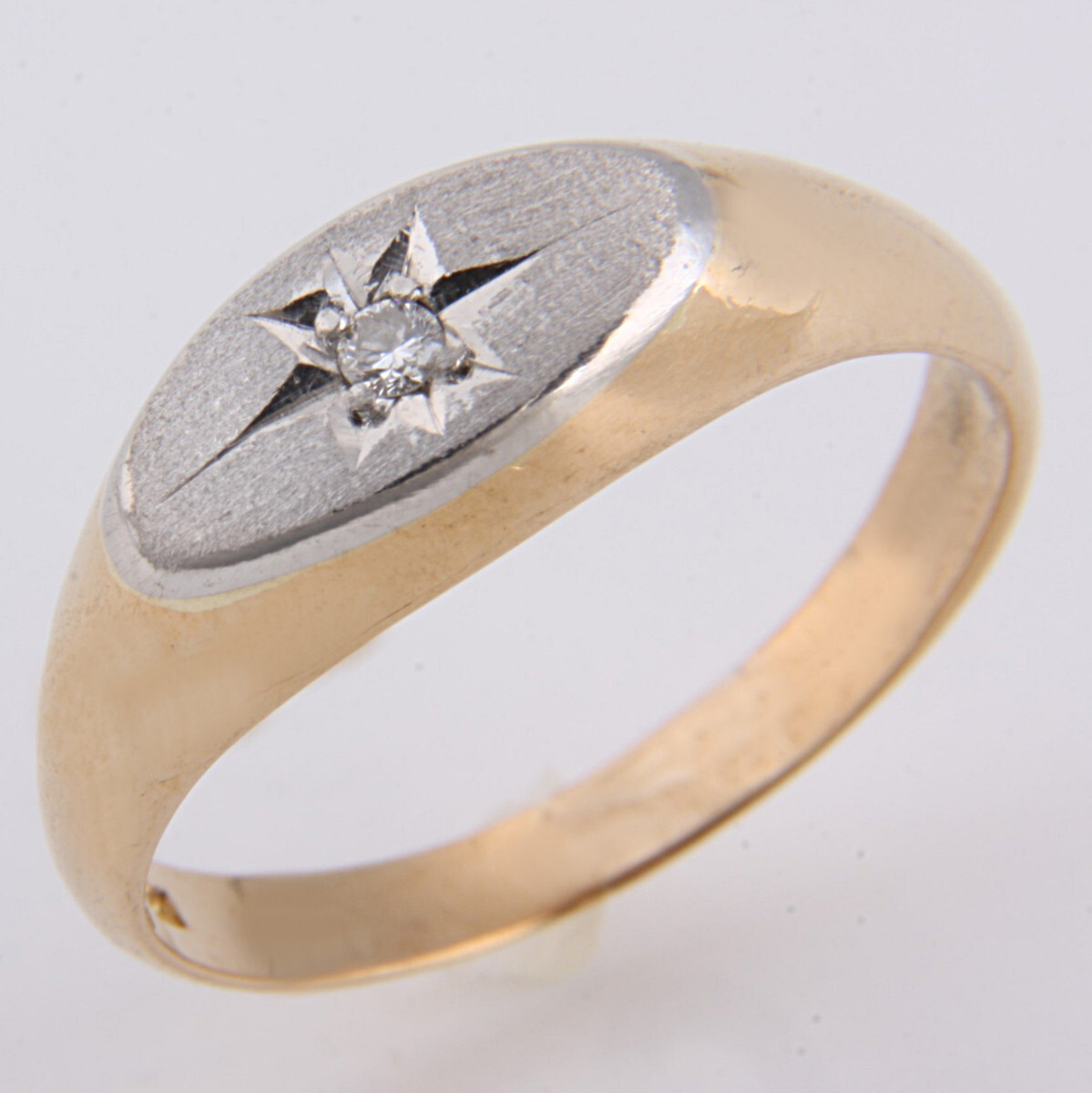 ★☆見て!K18金×Ptプラチナ0.10Ct天然ダイヤモンドリング指輪14.5号!MJ-2330拍卖