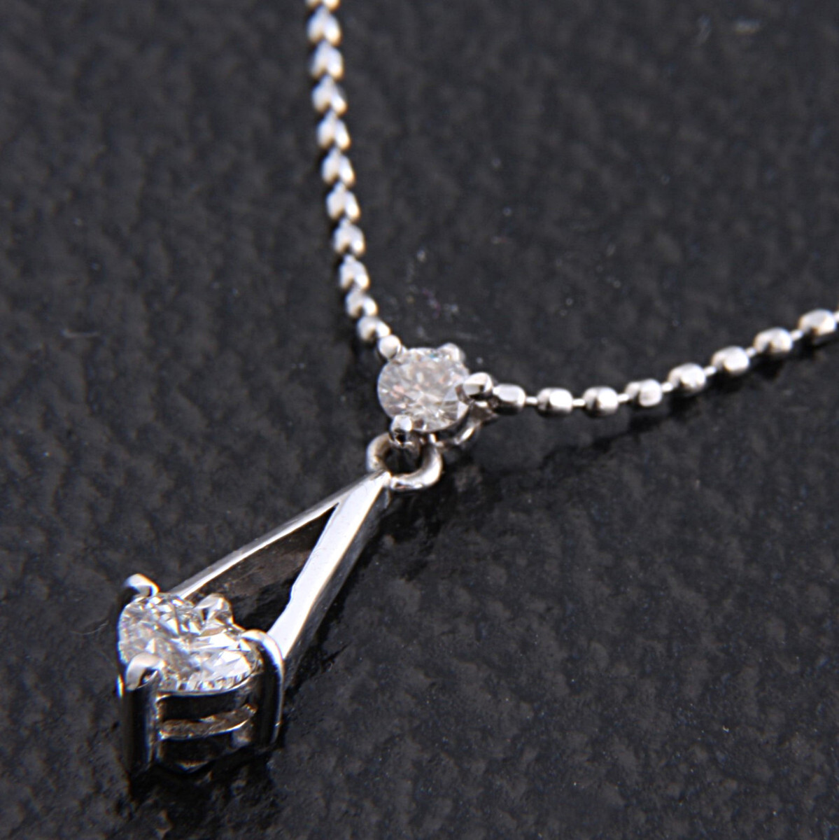 ★☆見て!K18WGホワイトゴールド0.21Ct天然ダイヤモンドペンダントネックレス45cm!MJ-2376拍卖