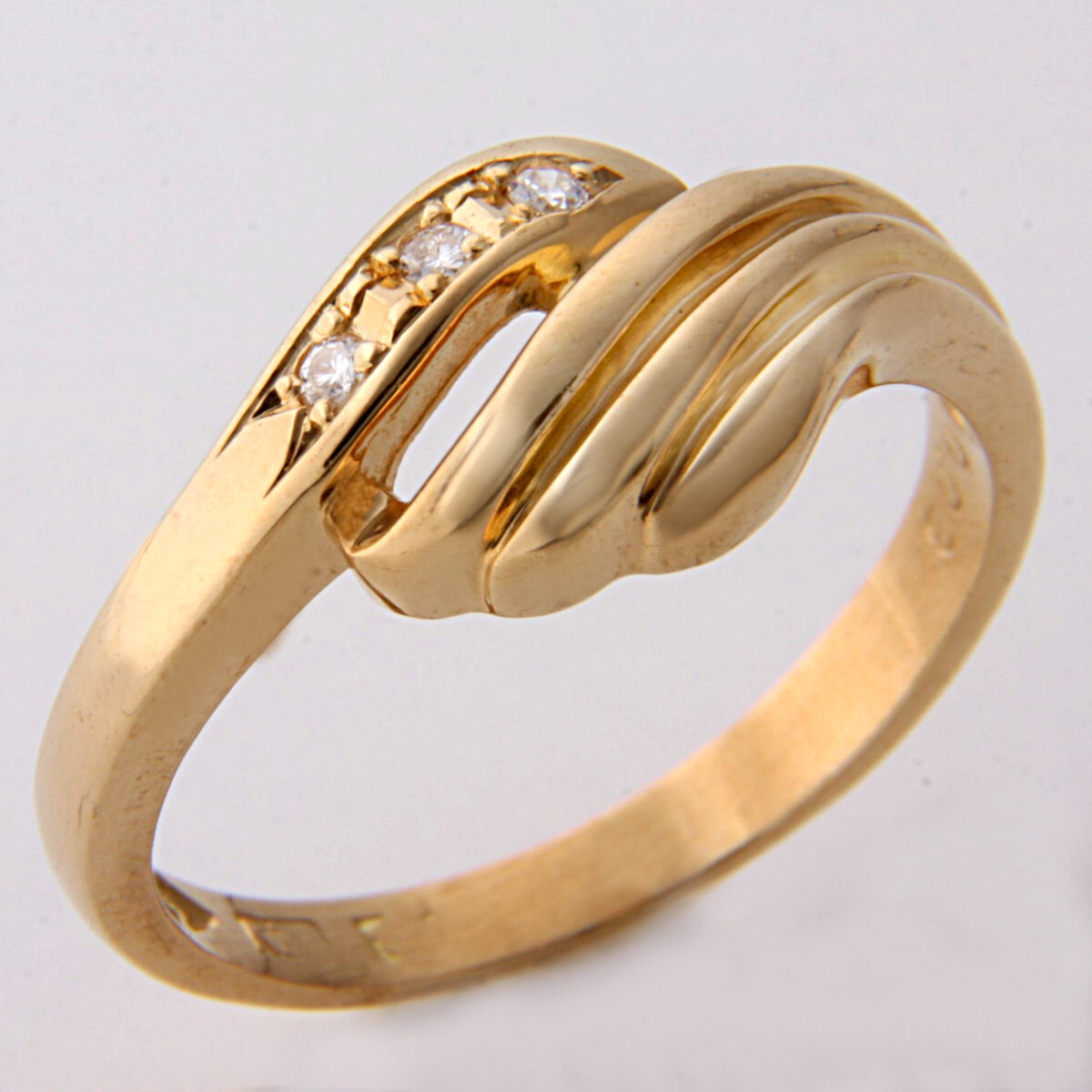 ★☆見て!造幣局K18金ゴールド0.03Ct天然ダイヤモンドリング指輪8号!MJ-2328拍卖