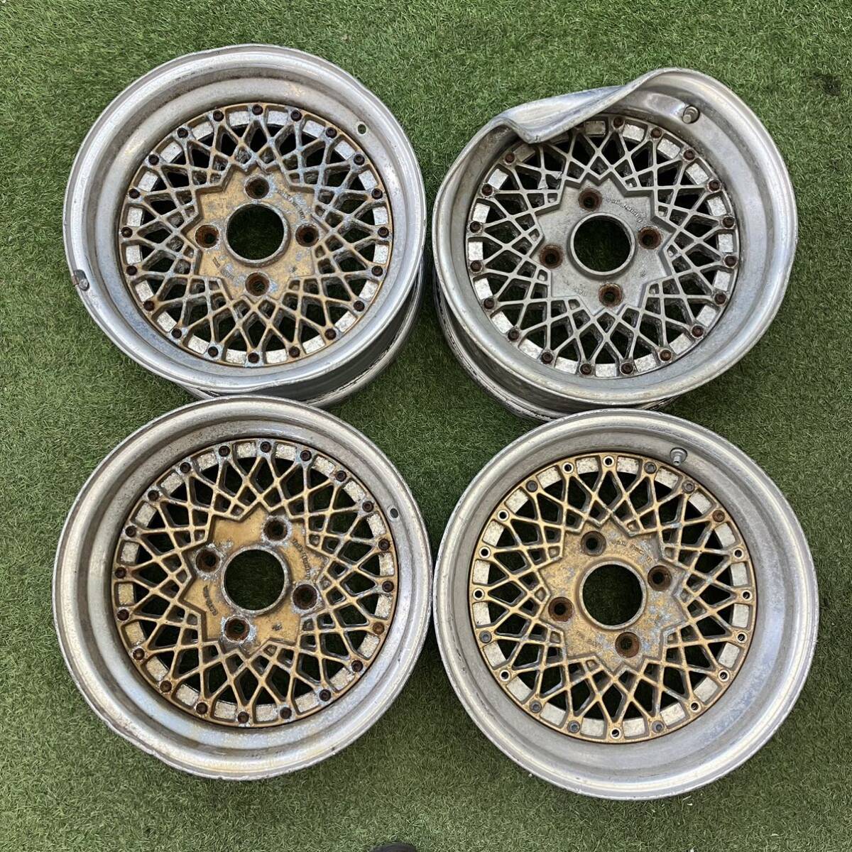 【0238】★旧車 深リム★14インチ 7J 8J RAYS Volk Racing 7J×14 +3 / 6.5J×14 +8 PCD114.3 4穴 ハブ径73 中古アルミホイール4本拍卖