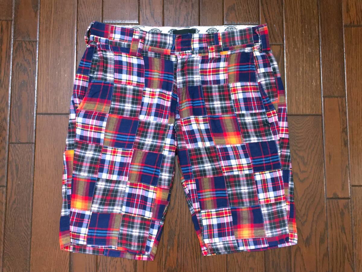 ディッキーズ Dickies × ハーレー Hurley チェック柄 パッチワーク ショーツ 32 ハーフパンツ ショートパンツ ハーフパン 短パン拍卖