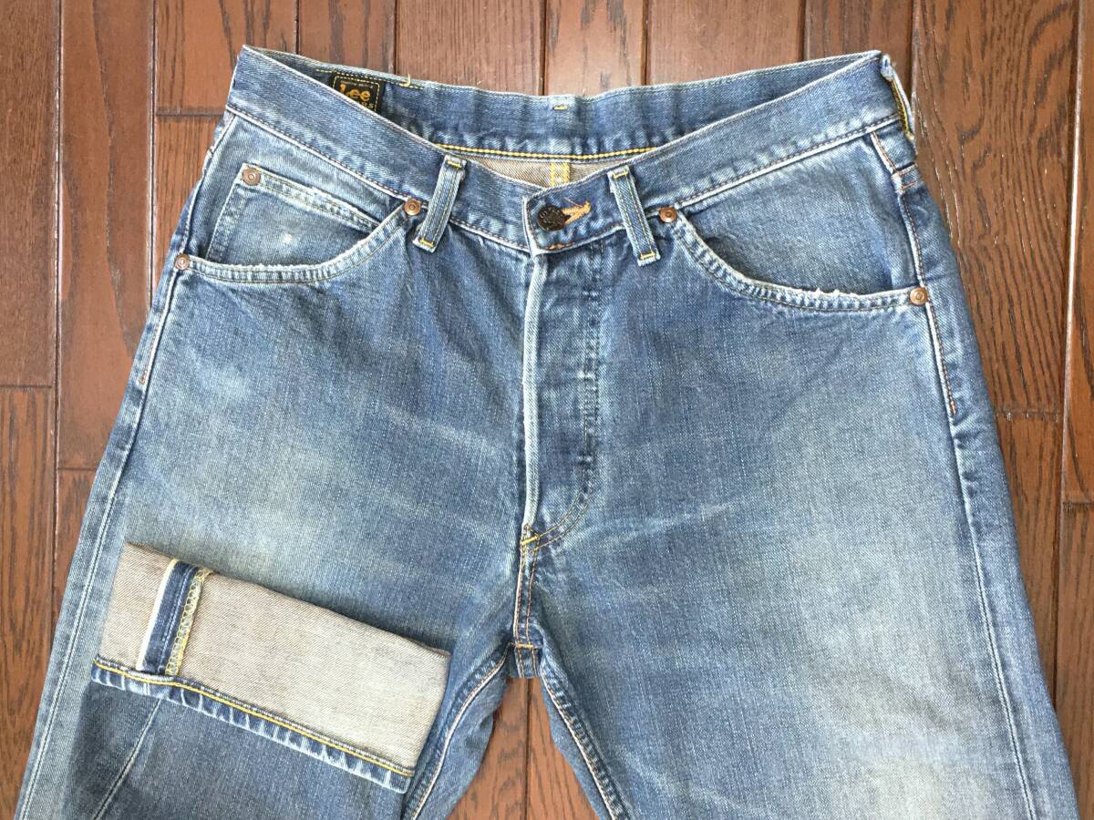 リー Lee 101 ビンテージ レプリカ ひげ落ち ジーンズ 32 縦落ち 汚れ 片耳 復刻 デニム パンツ ボタンフライ ジーパン 日本製拍卖