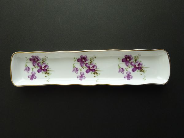ハマースレイ スミレ 菫 すみれ コレクターズアイテム HAMMERSLEY Victorian Violets England Bone China OLIVE TRAY トレイ拍卖