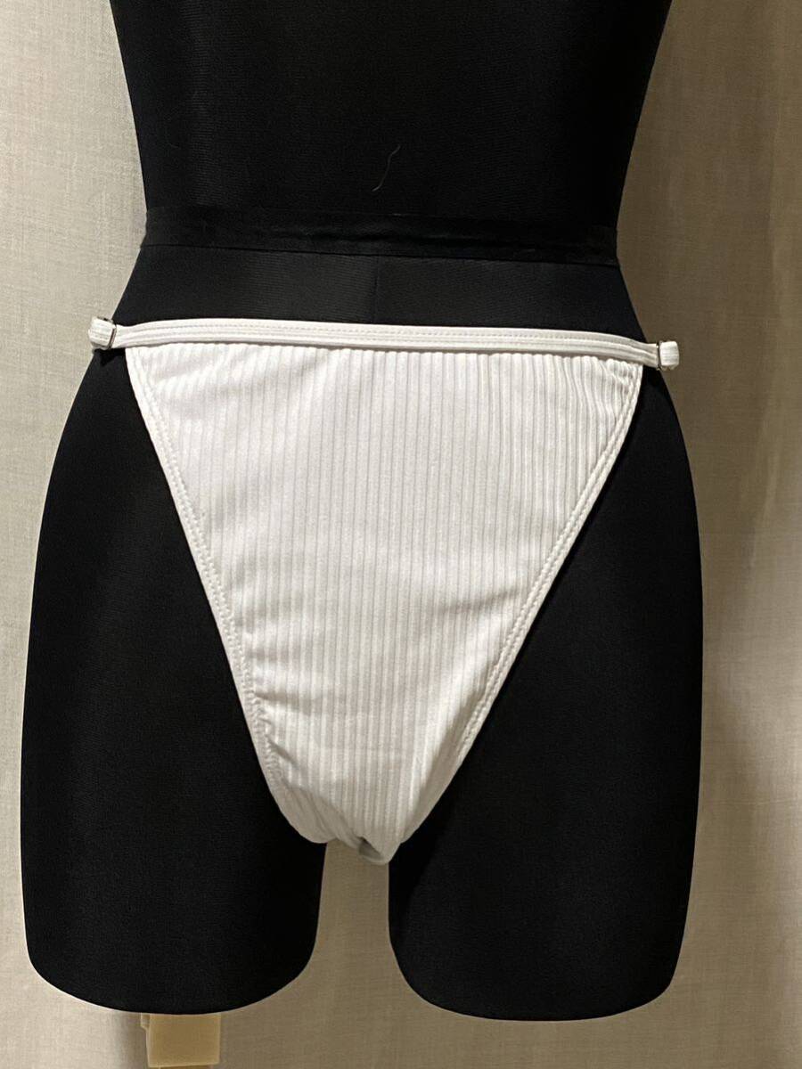 No.497 新品 水着 ビキニ ショーツのみ 3L〜4Lサイズ 大きいサイズ ハイレグ 白 アジャスター付き拍卖