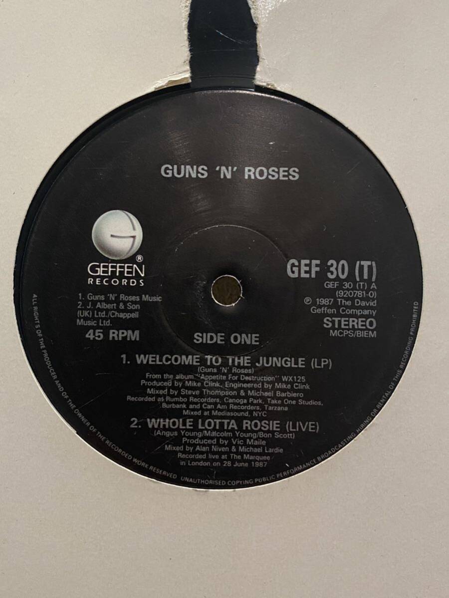 ガンズアンドローゼズ GUNS N ROSES 名曲4曲 Welcom to the jungle Whole Lotta Rosei It's So Easy12インチ シングル レコード 中古拍卖