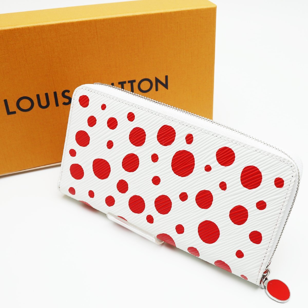 中古品 ルイヴィトン LV×YK ジッピー・ウォレット ラウンドファスナー長財布 エピ 草間彌生コラボ 日本限定カラー M81961拍卖