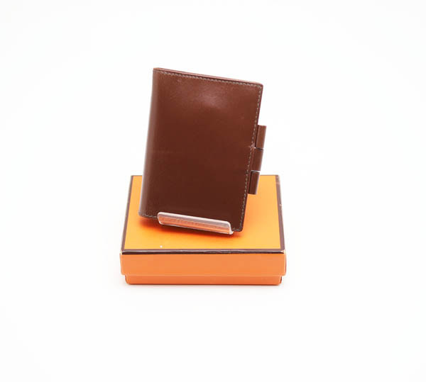中古品 エルメス アジェンダPM 手帳カバー ブラウン レザー □A刻印拍卖