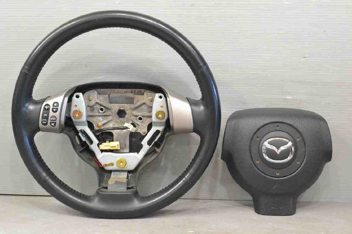 ベリーサ 前期(DC5W) 純正 破損無 取付OK ハンドル ステアリング ホイール レザー k084999拍卖