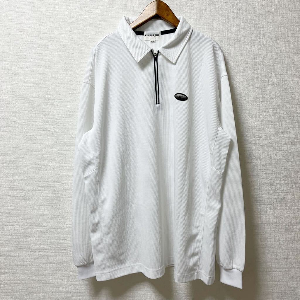 KENSHO ABE ケンショウ アベ ハーフジップ 長袖シャツ LLサイズ ホワイト拍卖