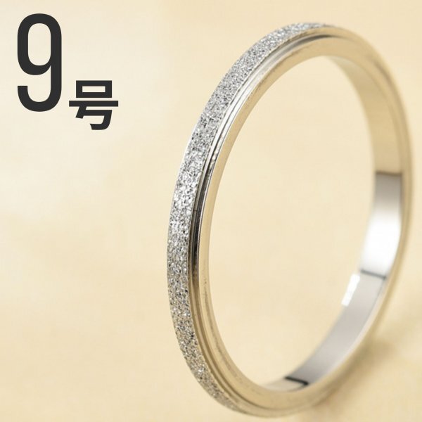J047-1 ステンレスリング スターダストリング 9号 シルバーカラー拍卖