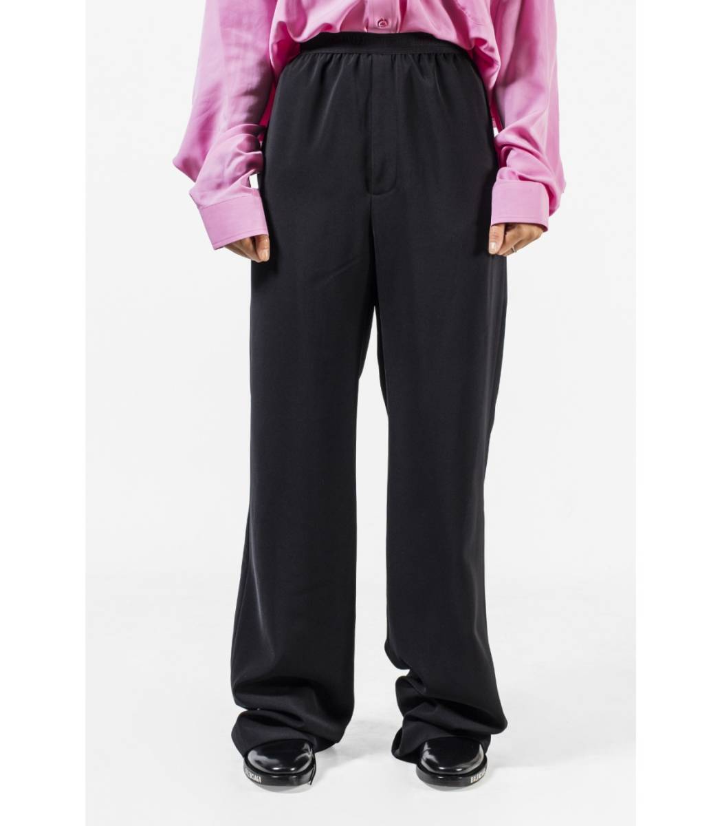 BALENCIAGA バレンシアガ ロング ワイド パンツ 黒 サイズ38 新品未使用 G-Gragon ロゴ ハイウエスト拍卖