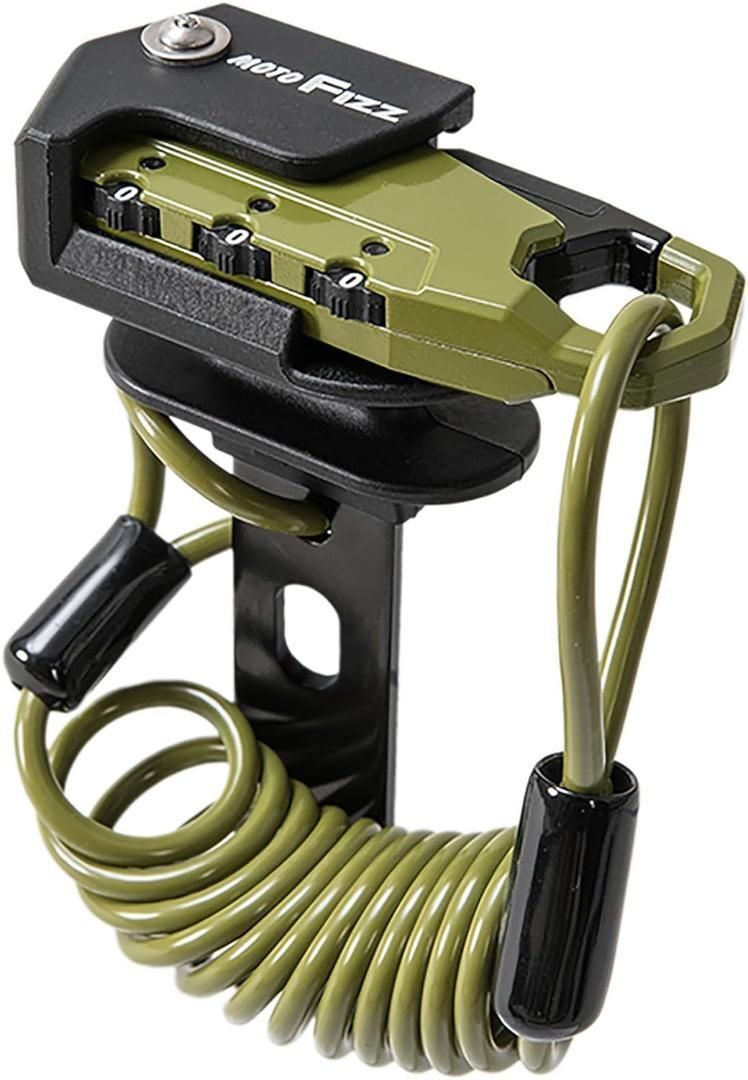 TANAX(タナックス) MF-4762(オリーブ)ヘルメット盗難防止用コイル式ワイヤーダイヤルロック・ハンドル取り付け型拍卖