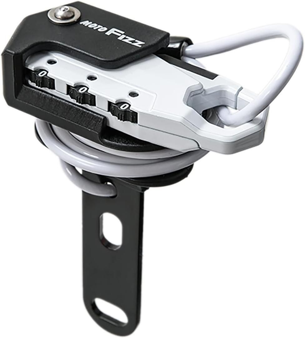 TANAX(タナックス) MF-4754 (ホワイト) ヘルメット 盗難防止用 ストレート式 ワイヤーダイヤルロック・ハンドル取り付け型拍卖