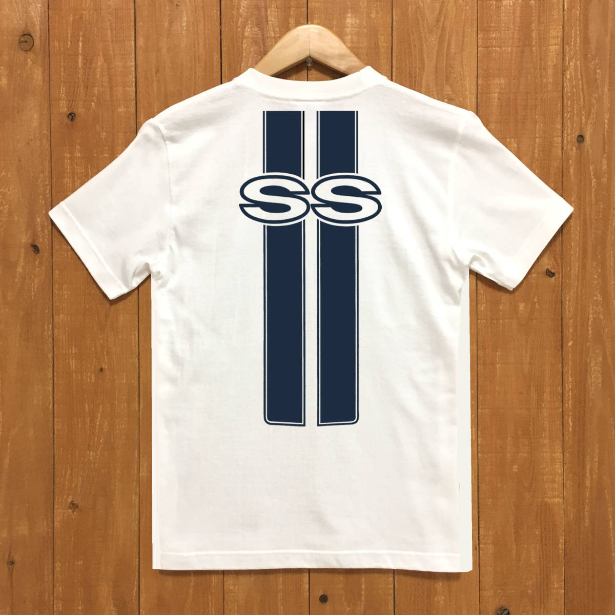 ■ SS Tシャツ■XLサイズ(ホワイトxネイビー)アメ車 アメリカ シボレー カマロ CHEVROLET CHEVY CAMARO CHEVELLE NOVA拍卖
