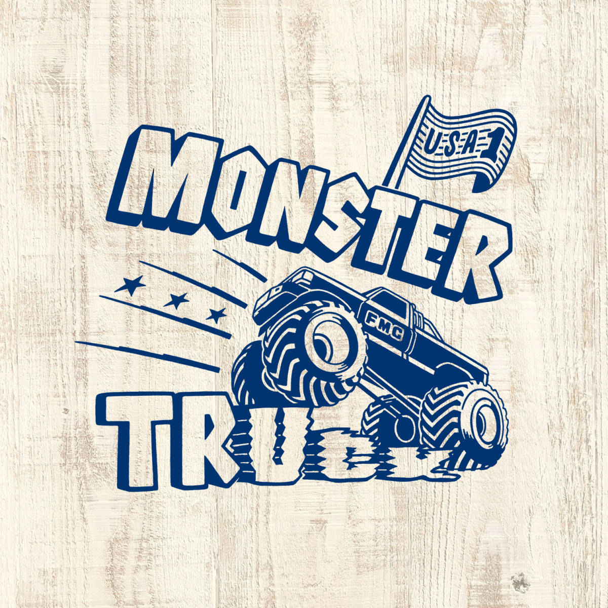 ■MONSTER TRUCK Tシャツ■ Lサイズ(ホワイトxブル-)FORD フォード拍卖