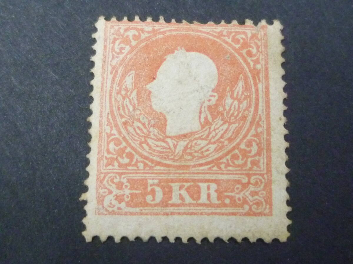 24 M №2 オーストリア切手 クラシック 1858年 SC#9 5kr 未使用OH・OG 【SC評価 $450】 ※説明欄必読拍卖