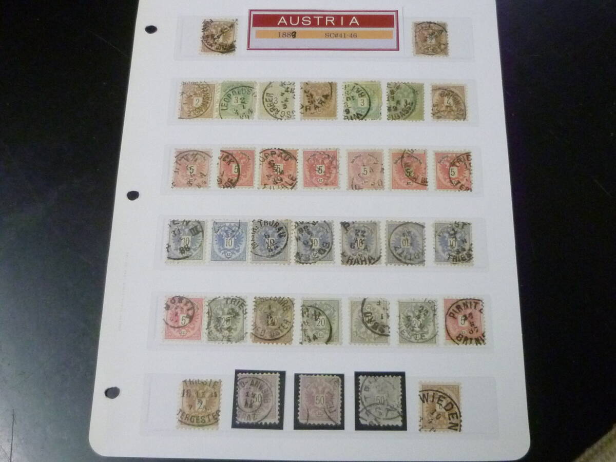 24 M №15 オーストリア切手 クラシック 1883年 SC#41-46 5種完 計35枚 使用済・VF 【SC評価 $182】 ※説明欄必読拍卖
