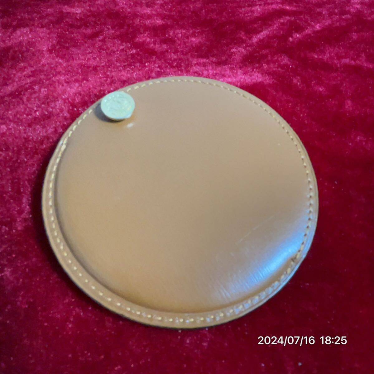 LOEWE ロエベ レザー 革 ブラウンカラー ゴパクトミラー 鏡拍卖