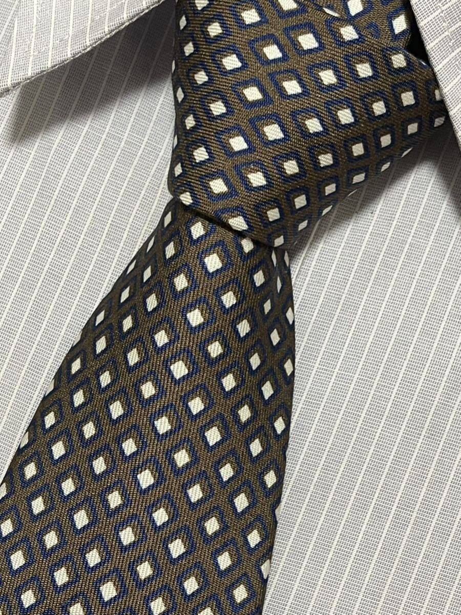 ほぼ未使用 ″CORNELIANI″ コルネリアーニ 細身 スクエア ブランドネクタイ 407142拍卖