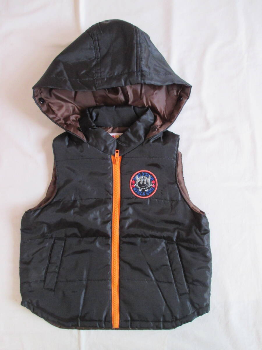★MINI-K★ 100cm フード付き 中綿ジップベスト拍卖