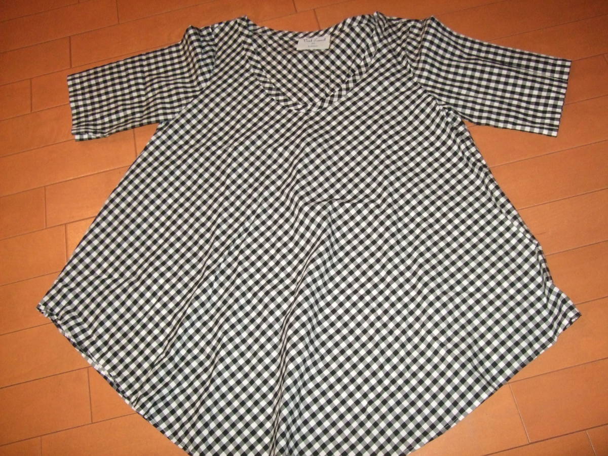 美品☆ルミノア Le Minor ギンガムチェック プルオーバーブラウス☆拍卖