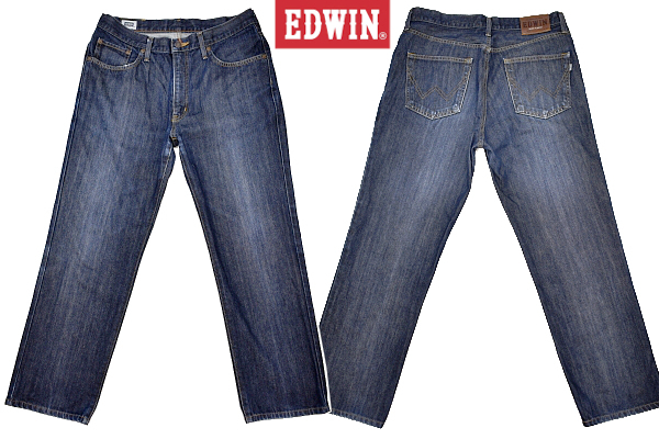 K-4561★美品★EDWIN エドウイン 403 INTERNATIONAL BASIC★日本製 濃紺インディゴ染めデニム 定番レギュラー ストレートジーンズ W-33拍卖