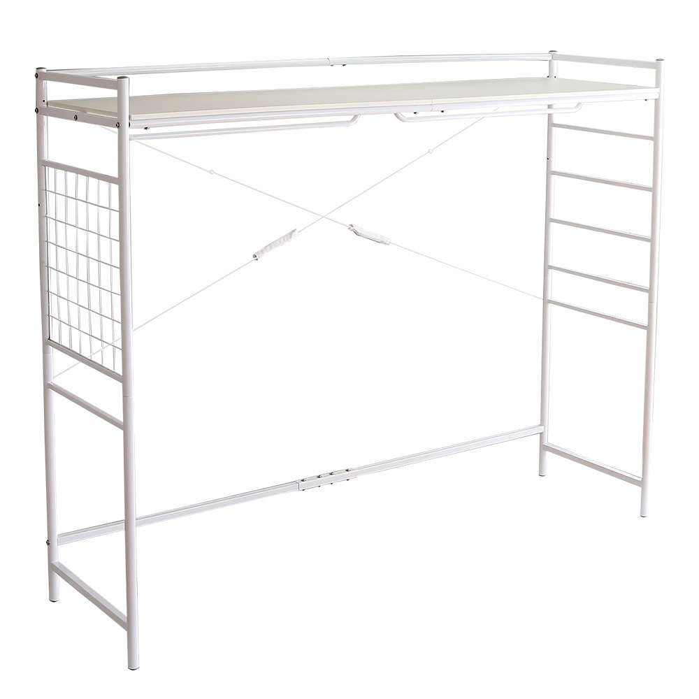 たっぷり収納のハンガーシェルフ【Spazioso-スパジオーソ-】 HGS-004-WH ホワイト拍卖