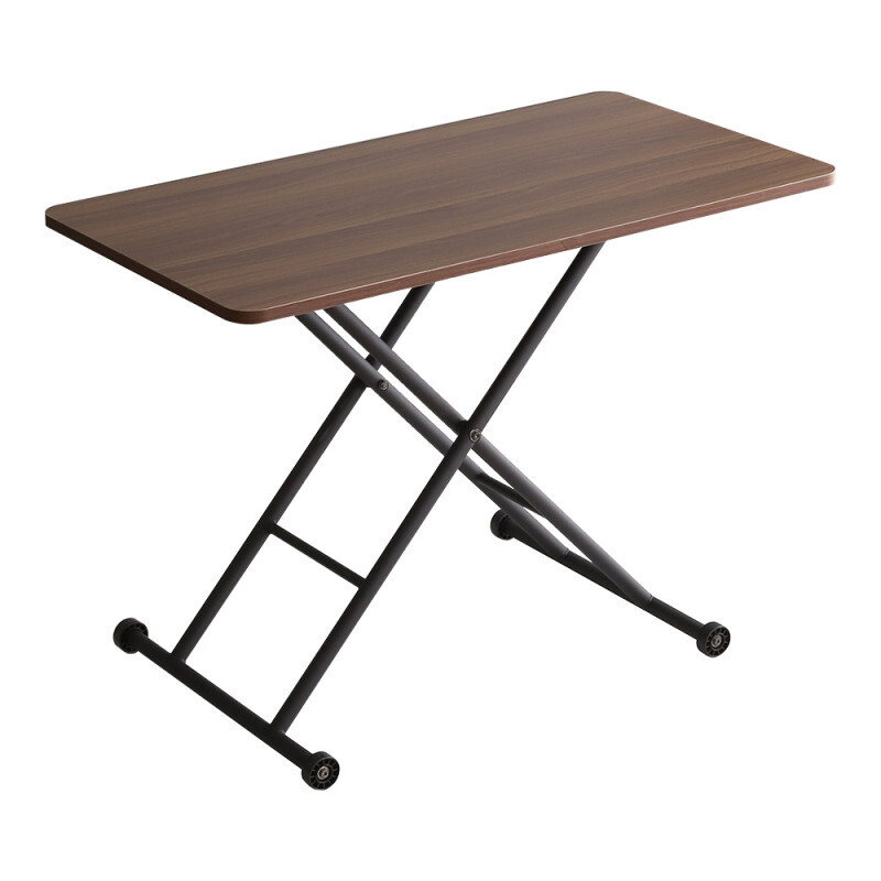 折りたたみ式無段階ガス圧昇降テーブル【BUXUS-バクサス-】 HT-KT026-WAL ウォールナット拍卖