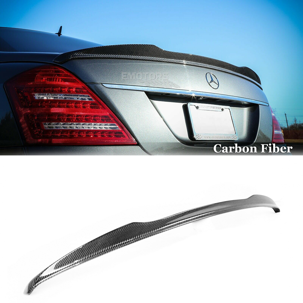 2007-2013 ベンツ Sクラス W221 セダン 本物のカーボン V TYPE リアトランクスポイラー エアロ ウイング スポイラー拍卖