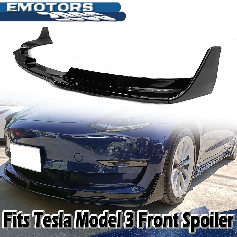 *在庫有即発送* 2017-2024 Tesla Model3 テスラ モデル3 エアロ 未塗装の素地 バンパー 5PCS フロントリップスポイラー V TYPE ABSの材質拍卖