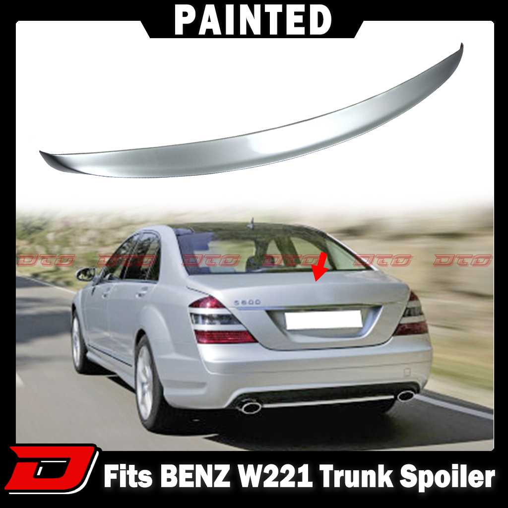 塗装込み 2007-2013 ベンツ Sクラス W221 セダン リアトランクスポイラー AMG TYPE ABSの材質 各純正色対応拍卖