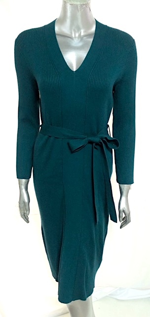 二点落札で送料無料! 2A18【未使用/タグ付】DKNY ダナキャラン 長袖 ニットワンピース ドレス XL 大きいサイズ 結婚式 二次会 フォーマル拍卖