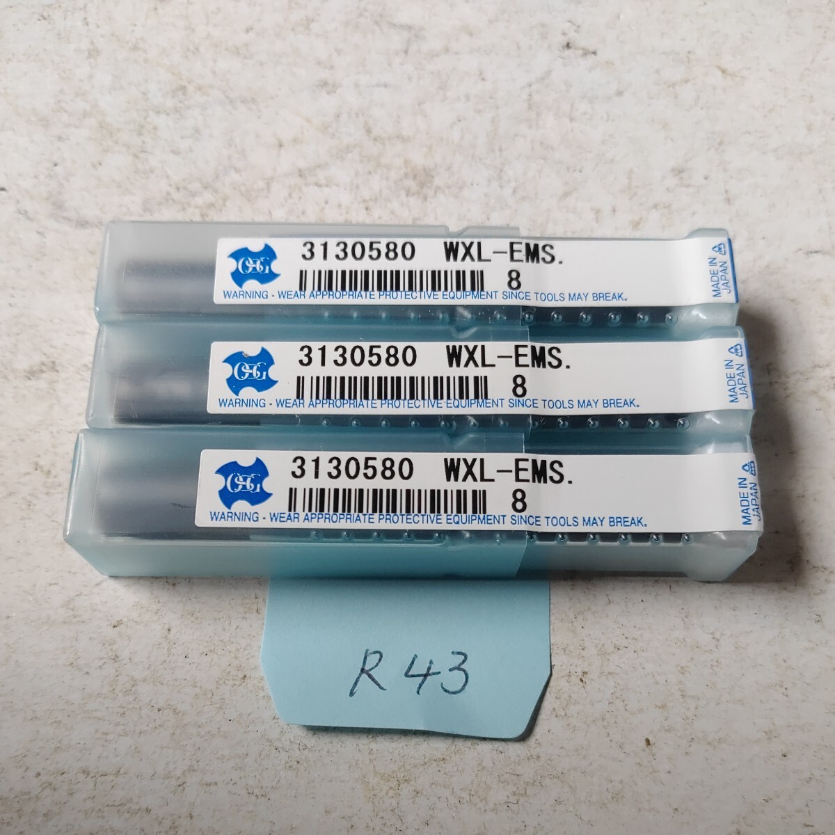 R43 未使用 OSG 超硬エンドミル 4枚刃 8.0 コーティングエンドミル WXL-EMS Φ8 3本セット拍卖