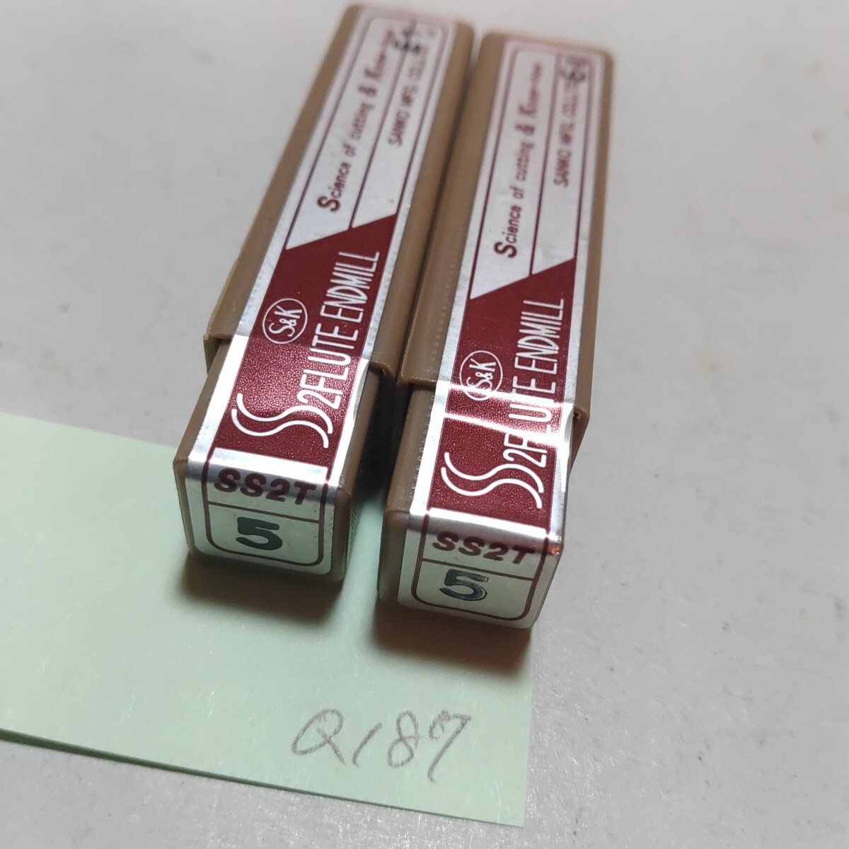 Q187 未使用 S&K ハイス エンドミル 5.0 2本セット Sコート エステック 2枚刃E ショート刃 鉄工 旋盤 フライス盤 消耗品拍卖