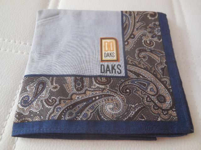 ★新品★DAKS★ダックス★ハンカチ★ブルー★拍卖