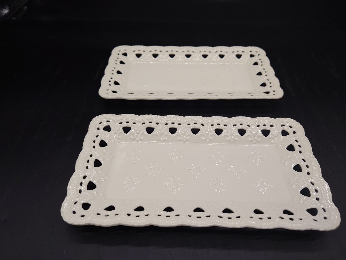 【 MARIAGE マリアージュ 】 スクエア プレート皿 2枚セット 検 アンティーク サンドイッチプレート 洋食器拍卖