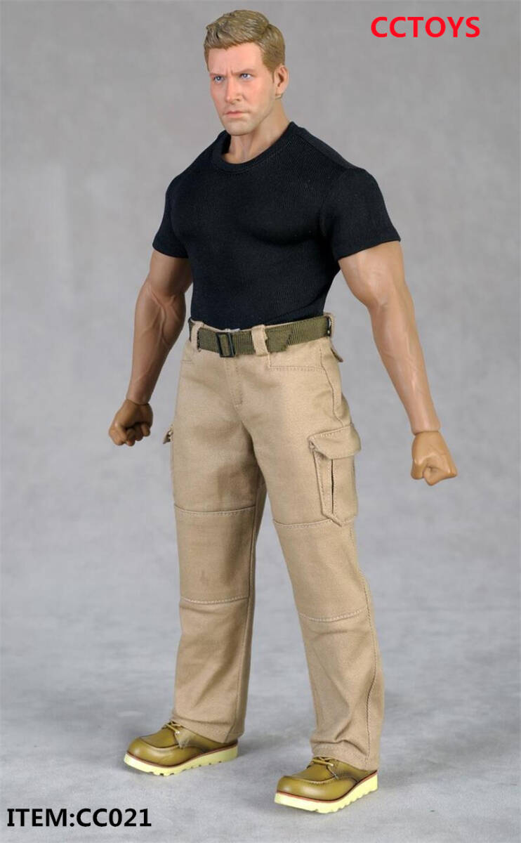 1/6 男性フィギュア CC021D Tシャツ 黒色 tbleague M33 M34 M35 筋肉男性素体専用拍卖