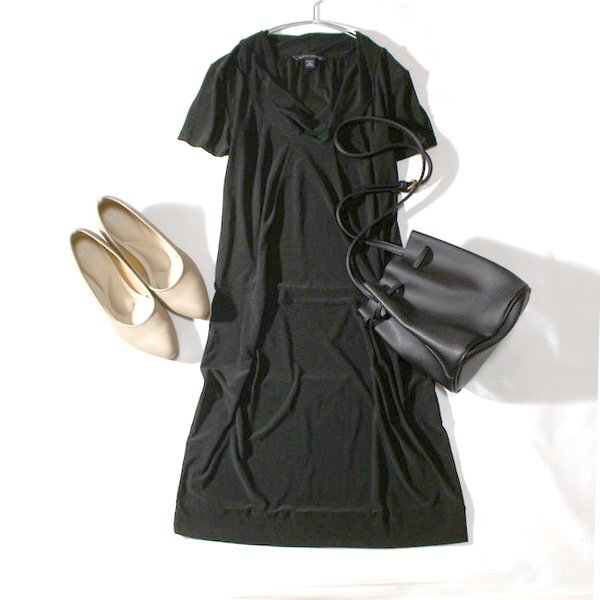 美品 Banana Republic バナナリパブリック 綺麗め 薄手 ツイストネック ストレッチ ワンピース S 春 夏 24B07拍卖