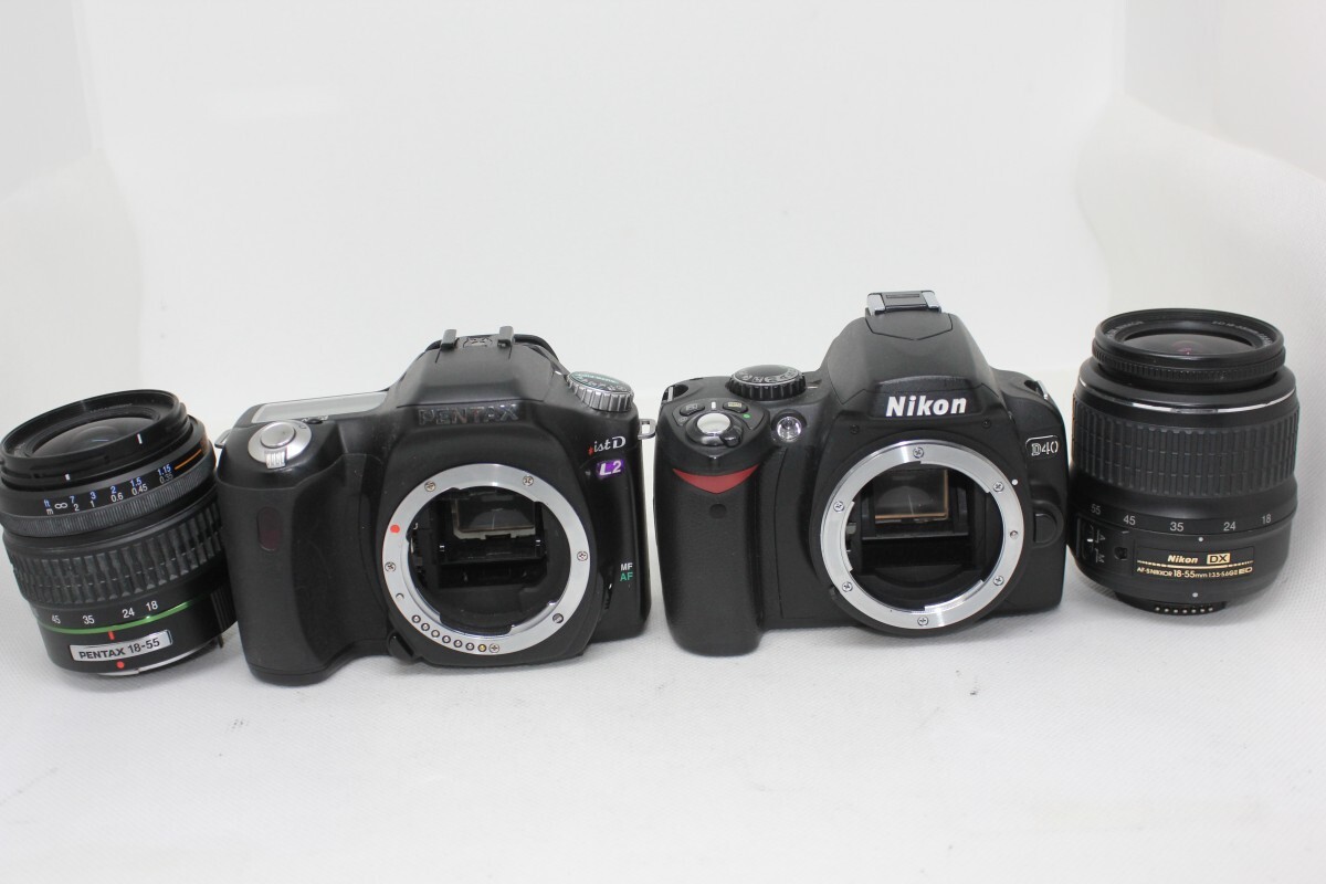 【レンズキット2点まとめ売り】Nikon デジタル一眼レフカメラ D40・PENTAX デジタル一眼レフカメラ *ist DL2 #0093-1083拍卖
