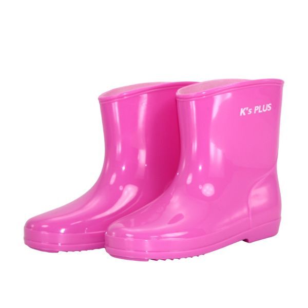 キッズ ショート レインブーツ ピンク 17.0cm レインシューズ 長靴 雨靴 完全防水 幅広 防滑底 シンプル 子供 男の子 女の子 kp_17003 ②拍卖