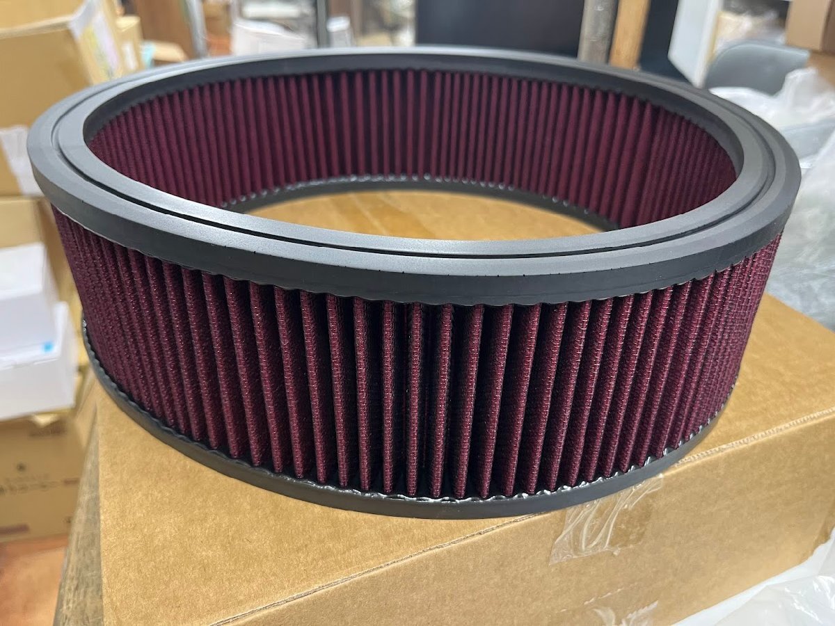 アメ車 汎用 洗える経済的な エアクリーナー エアフィルター エアエレメント 14x4” ウオッシャブル ホットロッド ウォッシャブル ダッジ拍卖