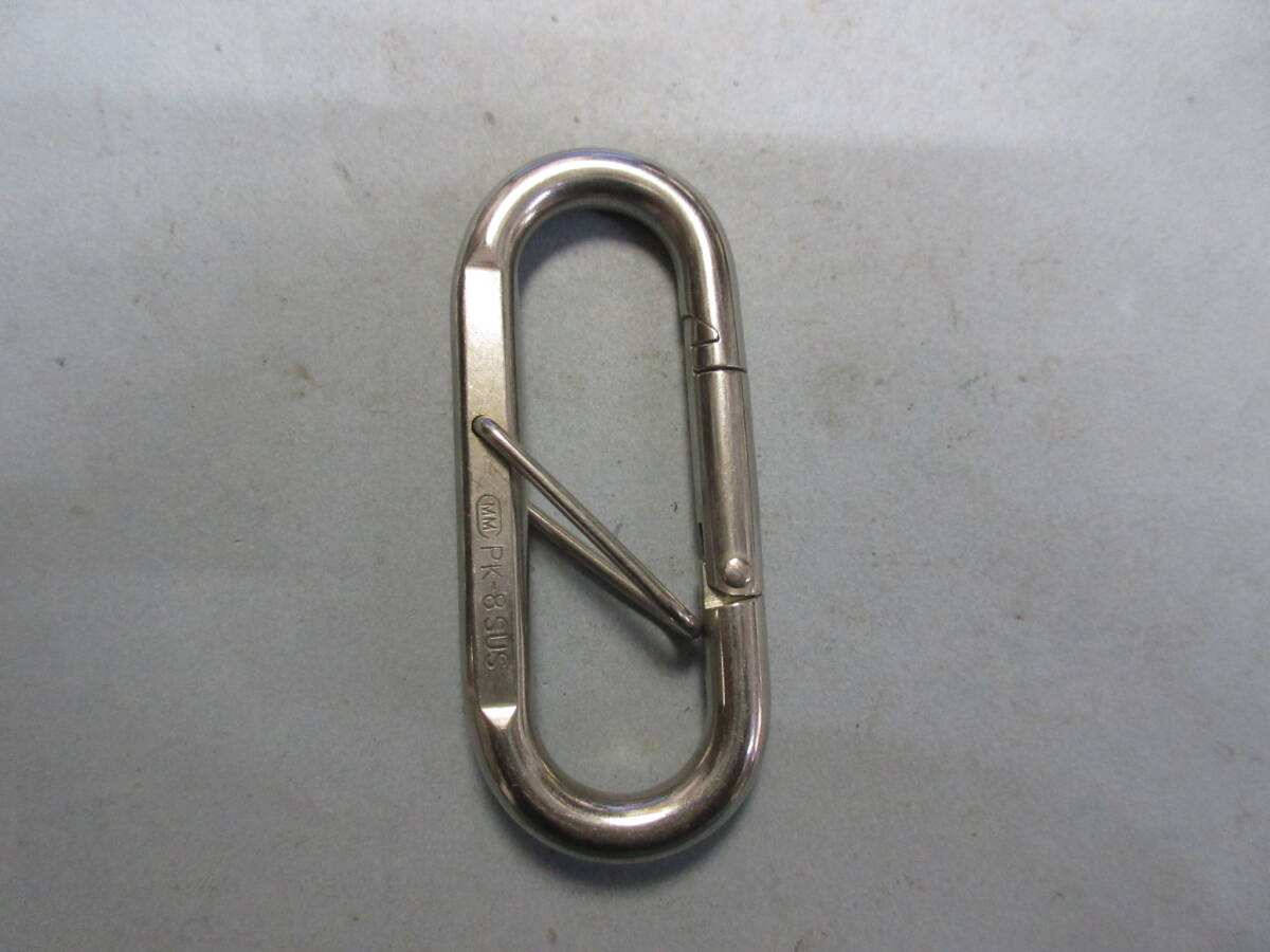 ステンレス/プチカラビナ/ハズレ止め付/PK-8/水本機械製作所/ステンレス金具/カラビナ/チェーン/ロープ/連結金具/金具/ジョイント拍卖