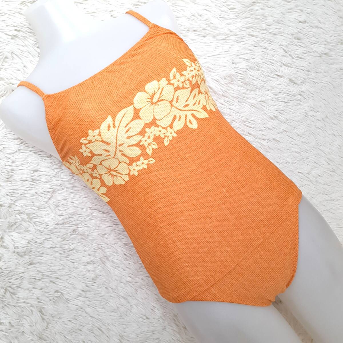 匿名配送★シュリーヌ ハイビスカス柄 タンキニ ビキニ 水着 オレンジ 11L 日本製 ウ拍卖