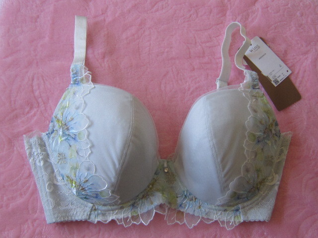 ☆新品!ワコール wing ウイング レシアージュ 脇すっきり 着やせフィット【2820シリーズ】3/4 ブラジャー G75/水色系!!拍卖