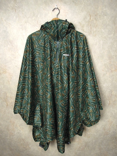 美品 モンベル プリント トレッキング レインポンチョ◆メンズ/レディース/ダークグリーン/深緑/総柄/防水/アウトドア/野外フェス/1128668拍卖